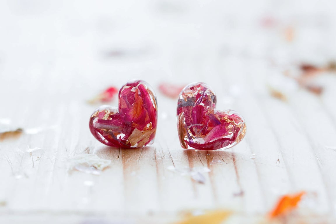 Flower Earrings Wildflower and Roses Sterling Silver Botanical Jewellery Pressed