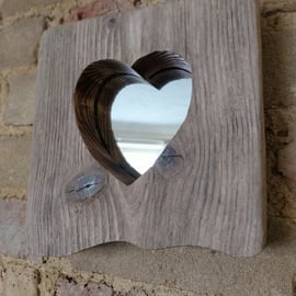 Handmade Rustic Heart Mirror 