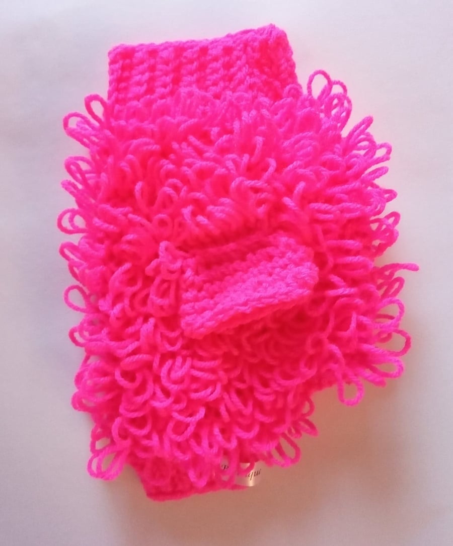 Handmade crochet Fuchsia Pink loop knit sweater Folksy