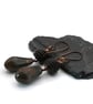 copper, glass and brown ceramic drop earrings - Image 2