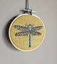 Dragonfly embroidered mini hoop, handmade hanging decoration - Image 3