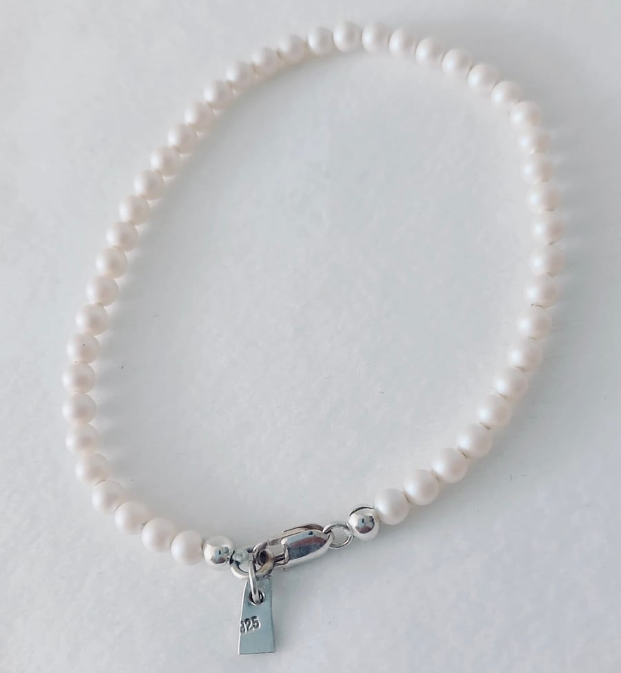 Silver Pearl Bracelet