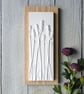 Lavender Plaster Cast Wall Plaque On Wood - Image 1