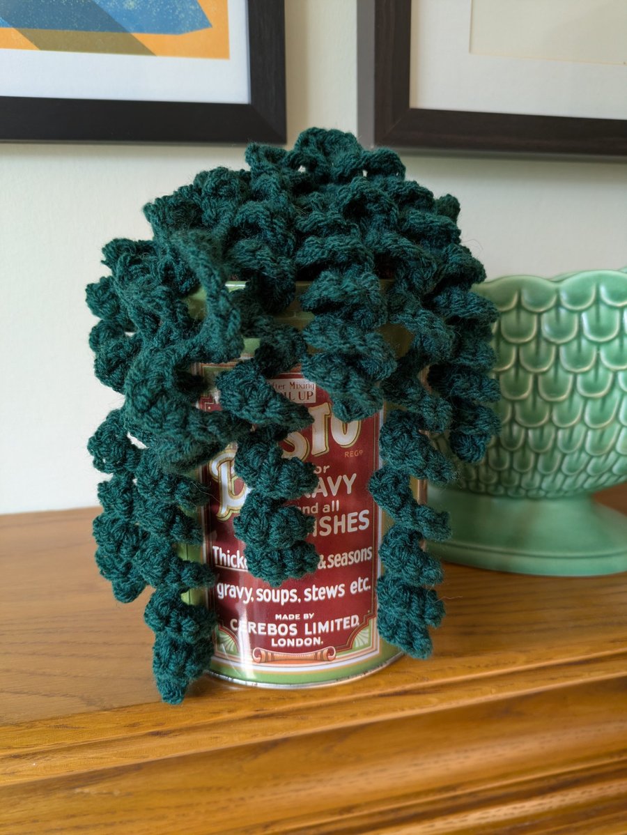 Handmade Crochet Trailing Plant in a Vintage Tin