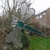 Stained Glass Dragonfly Suncatcher - Sky Blue