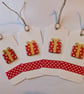 Homemade gift tags pack - polka dot present - Image 1