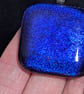 Royal Blue Dichroic Fused Glass Pendant Necklace new and handmade in UK