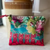 Torcello velvet and dark denim zip pouch