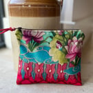 Torcello velvet and dark denim zip pouch