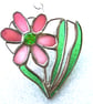 Daisy Heart Suncatcher Stained Glass Flower Pink 016 - Image 7