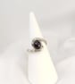 Sterling silver ring with oval garnet - Image 1