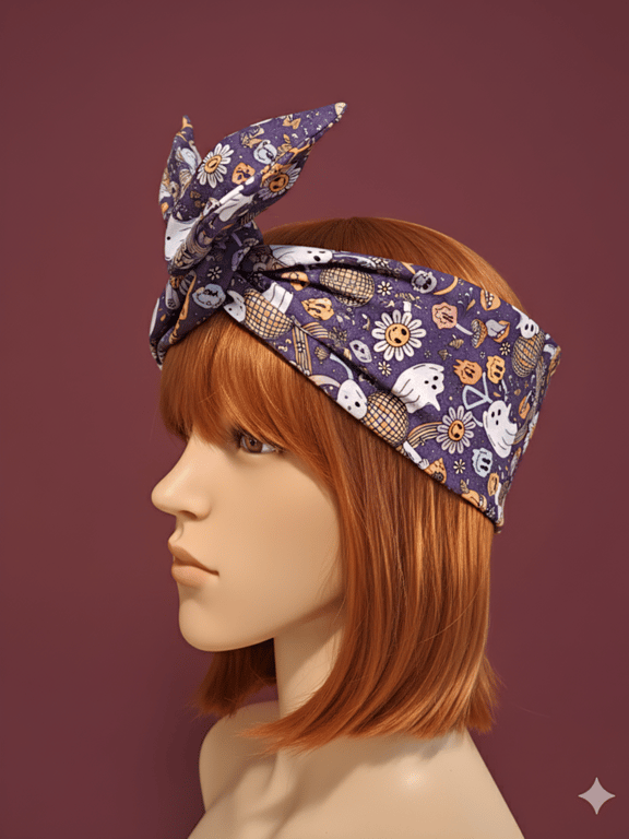 Groovy Ghouls Wide Wire Headwrap 