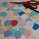  50 Balloon shapes, card & paper,  5cm high, assorted colours