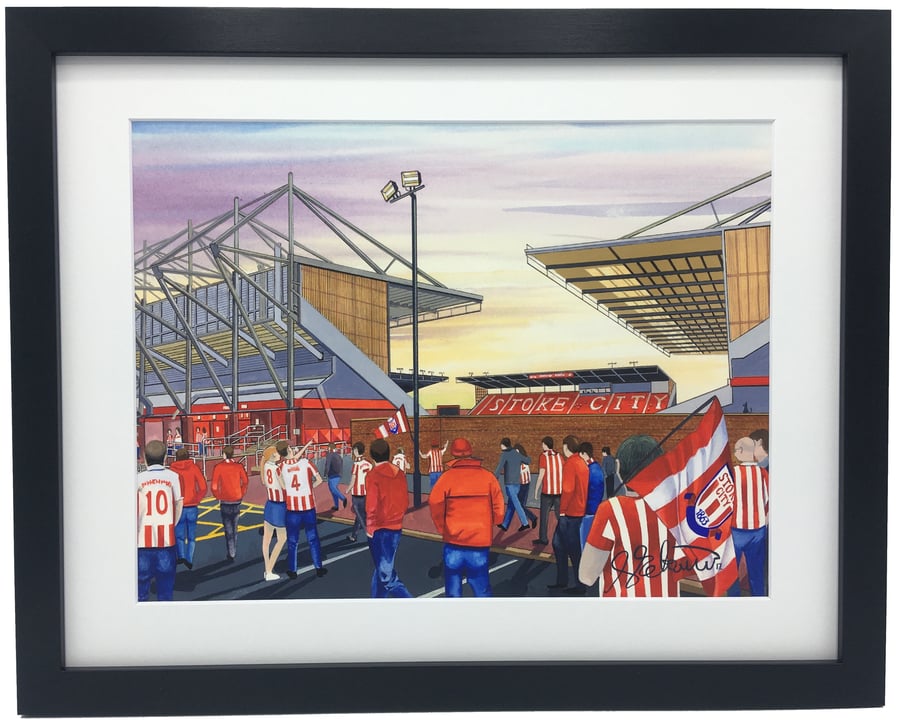 Stoke City F.C, Bet 365 Stadium, High Quality Framed Football Art Print.