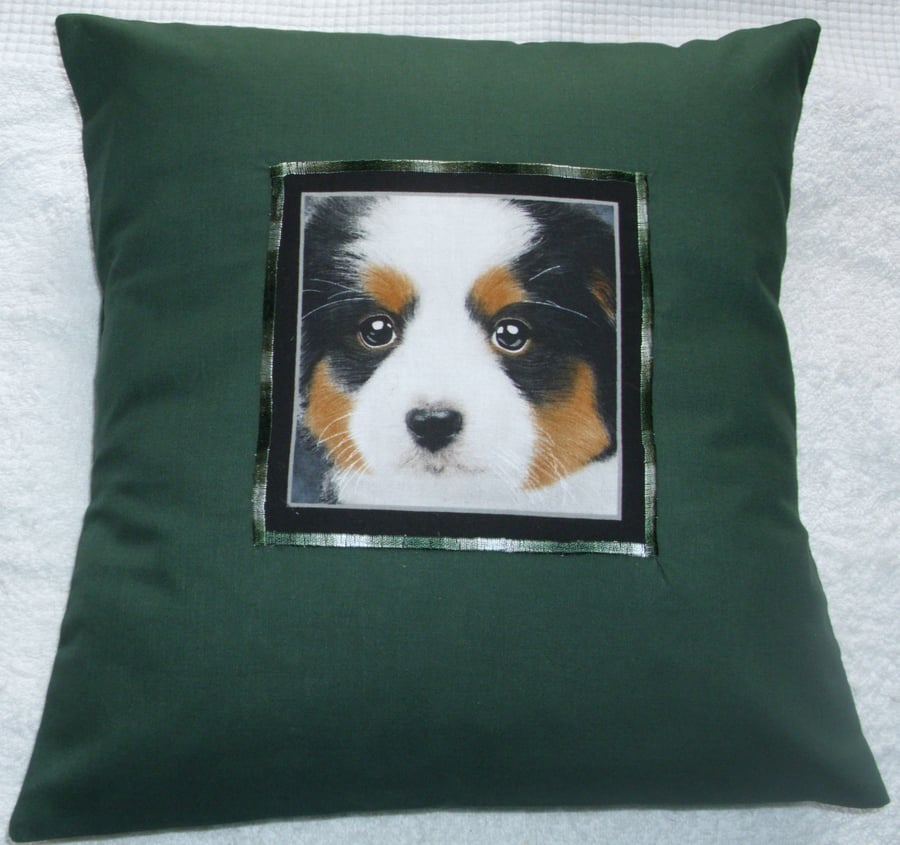 Bernese Mountain Puppy Portrait cushion