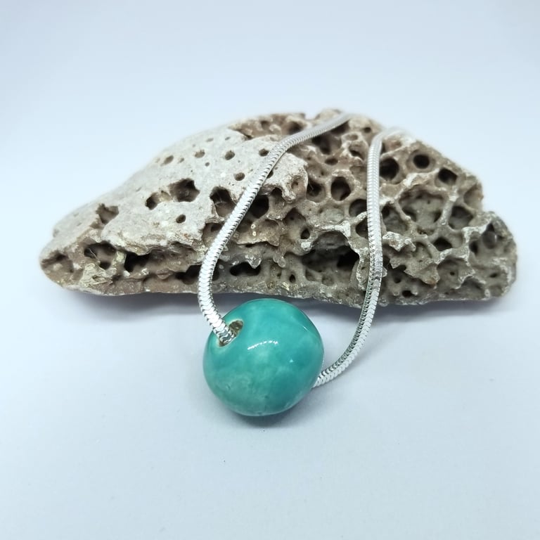 Bracelet CHOOSE COLOUR Ceramic Bead 925 Sterling Silver Chain 7.25inch 3 UK Post