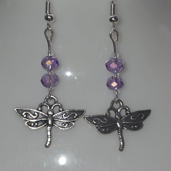 Dragonfly charm earrings 