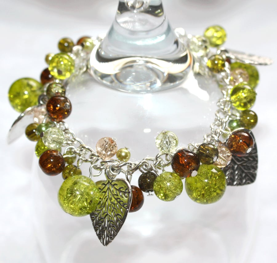 Forest Green Cluster Bracelet