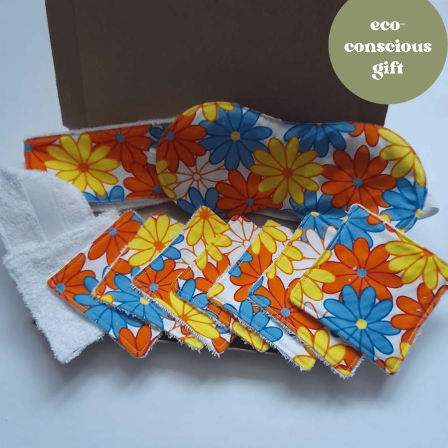 Yellow, Orange and Blue Floral Design Self Care Gift Box 