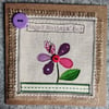 Handmade, fabric, free motion machine embroidery Mother's Day cards  