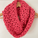Coral Infinity Scarf - Handmade - Lace Crochet Scarf