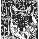 Midsummer Fox, Original hand printed Limited edition Linocut Print