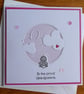 Grandparents Card - Rabbit With Clouds - Pink - Image 10