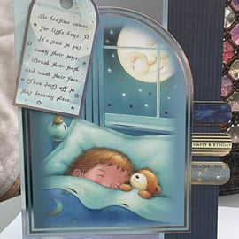 Peaceful sleeping boy Happy birthday card