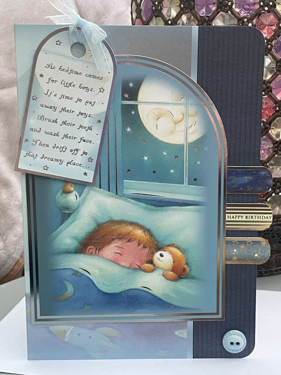 Peaceful sleeping boy Happy birthday card