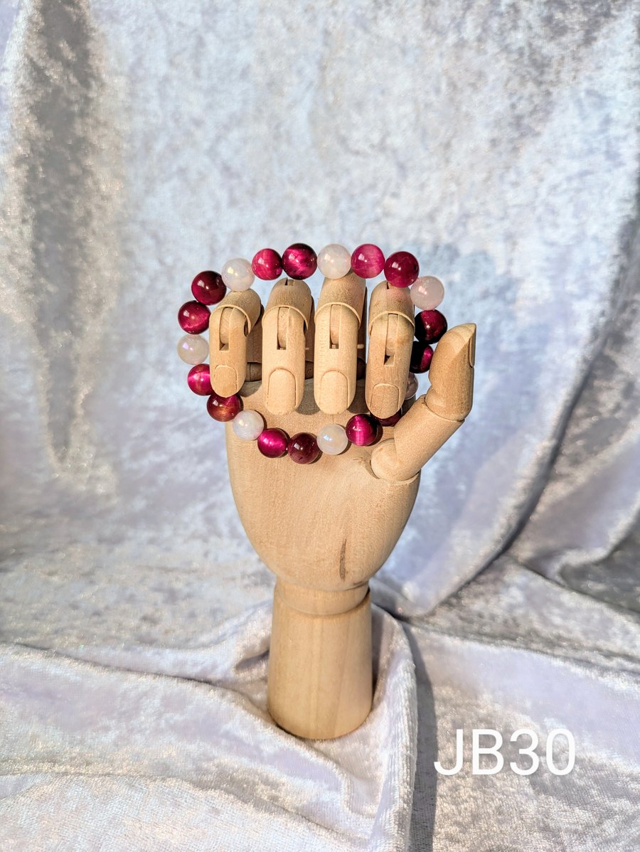 Pink tigers eye crystal bracelet