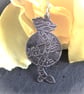 Dragon pendant etched in sterling silver - Image 1