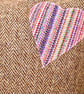 Tweed Appliqué Heart Scatter Cushion with Pad, Brown 36x36cm - Image 3