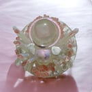  White Howlite & Rose Quartz Spider Sculpture Witchy Gothic altar décor 