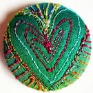 Buttons 1 inch button Hand Dyed Silks and Cottons Free Machine Embroidery Button
