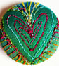 Buttons 1 inch button Hand Dyed Silks and Cottons Free Machine Embroidery Button