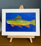 Brook trout in deep blue water. Original painting in acrylics  - Image 9