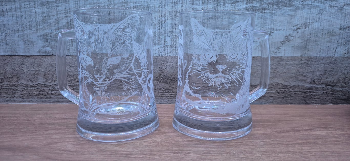 Hand etched Pet Portrait Tankard