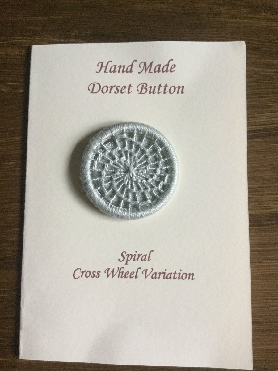Hand Made Dorset Crosswheel Button, Spiral Pattern, Grey, 32mm