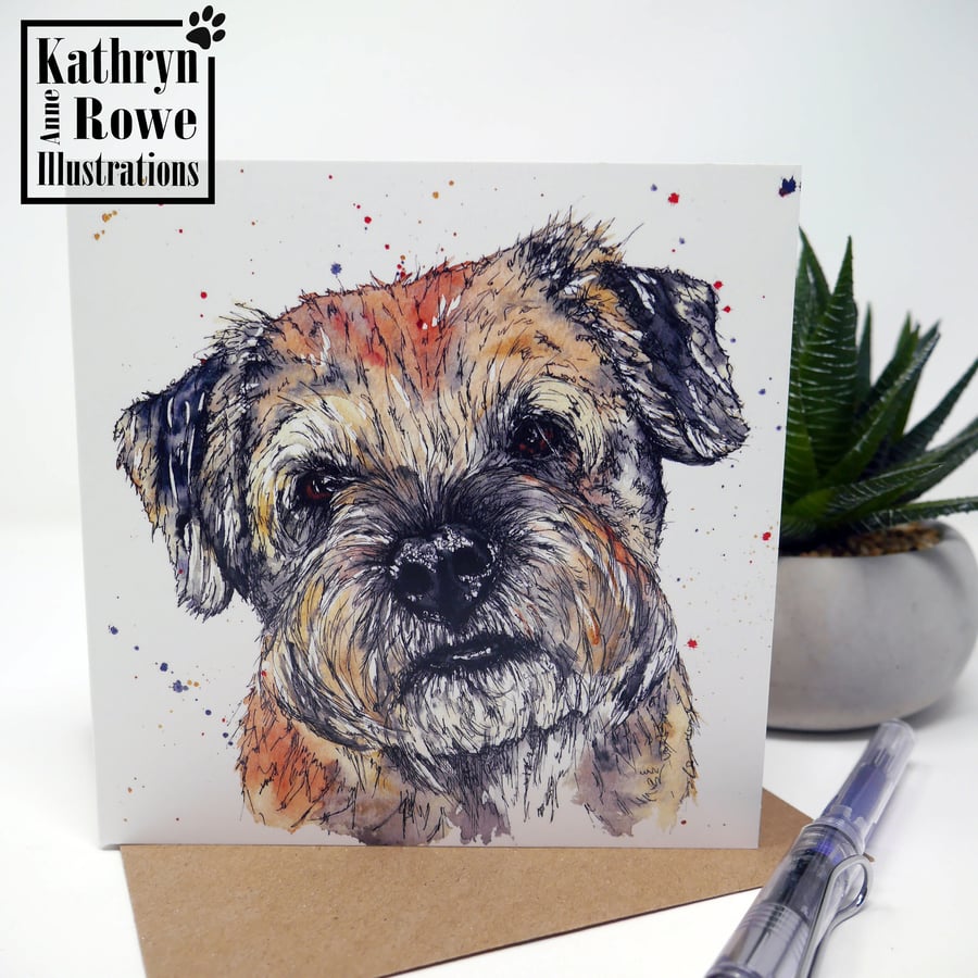 Border Terrier, Border Terrier Card, Border Terrier Gifts, Dog Card