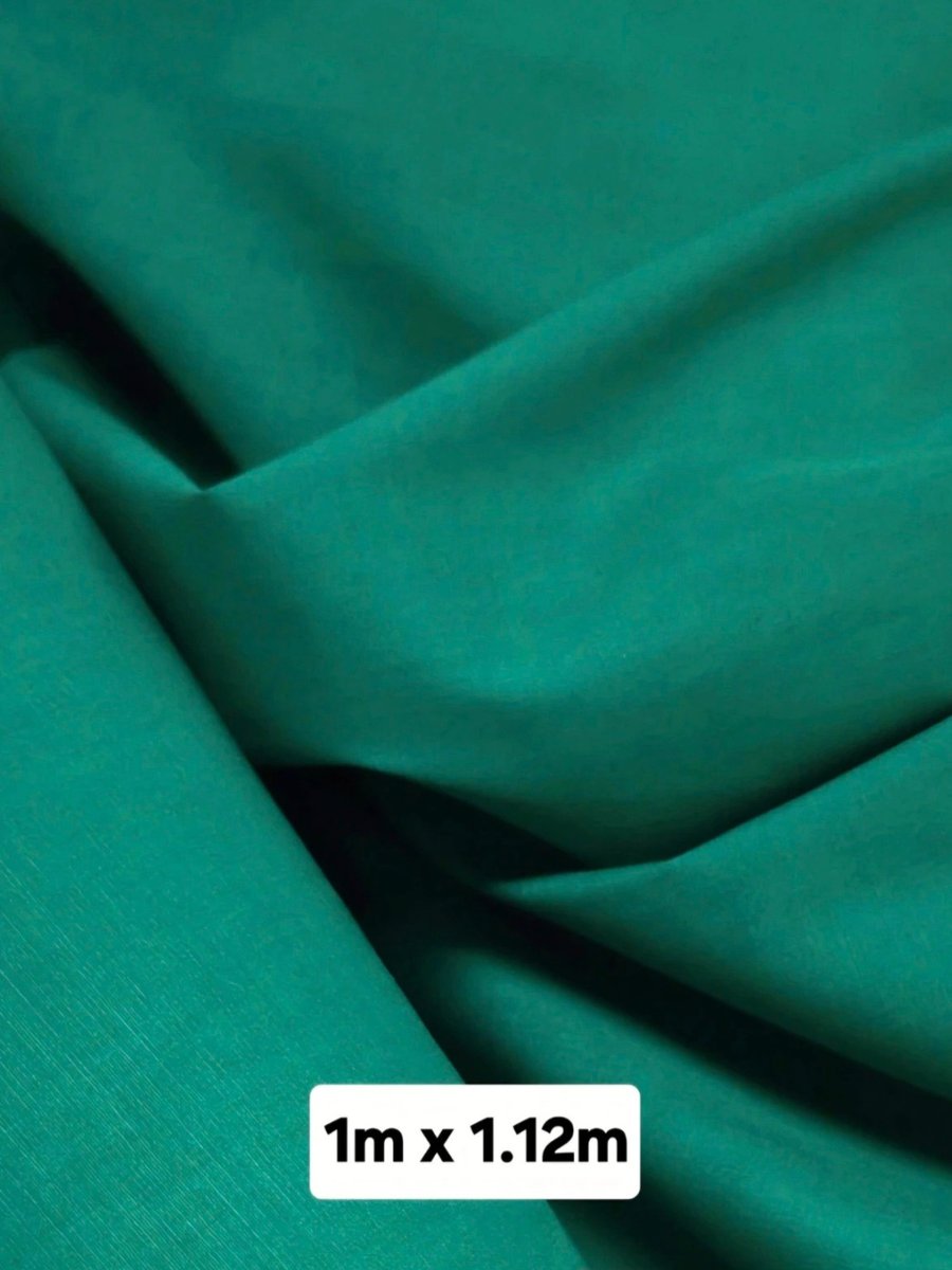 1 Metre Emerald Green Pollycotton Poplin Fabric for Crafts, Clothing & Qu