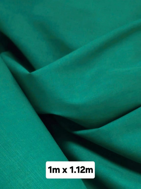 1 Metre Emerald Green Polycotton Poplin Fabric for Crafts, Clothing & Qu