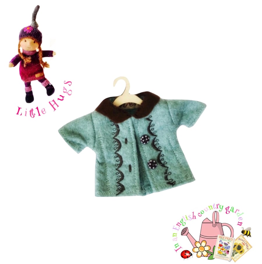 Turquoise Embroidered Coat to fit the Little Hugs dolls and Baby Daisy
