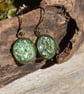 Hypoallergenic Real Pressed Flower Resin Earrings, Titanium Ear Hooks, Green - Image 8