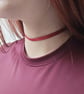 Christmas Ribbon Choker: Red and Gold Striped Necklace - Image 7