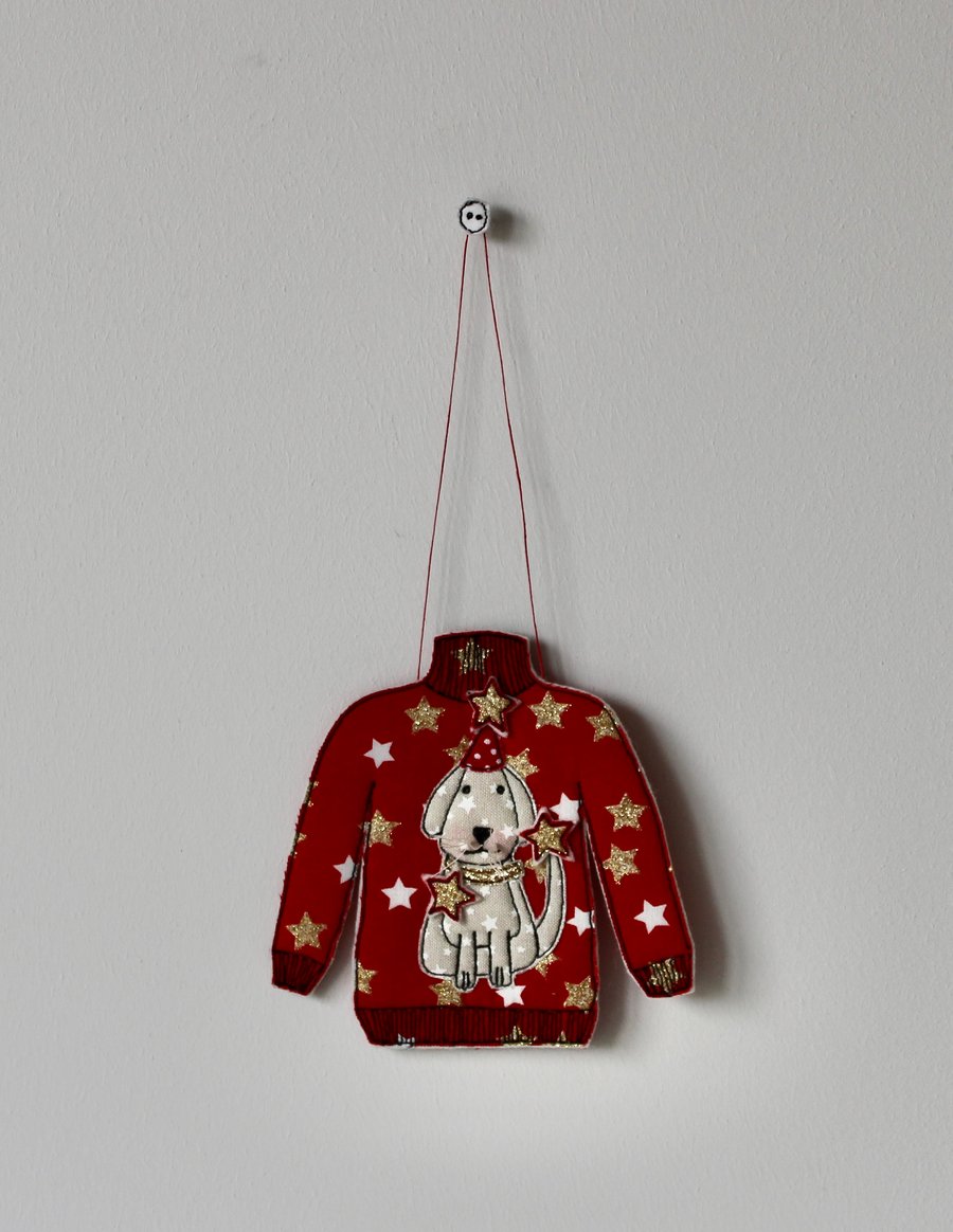 'Miniature Dog Christmas Jumper' - Hanging Decoration