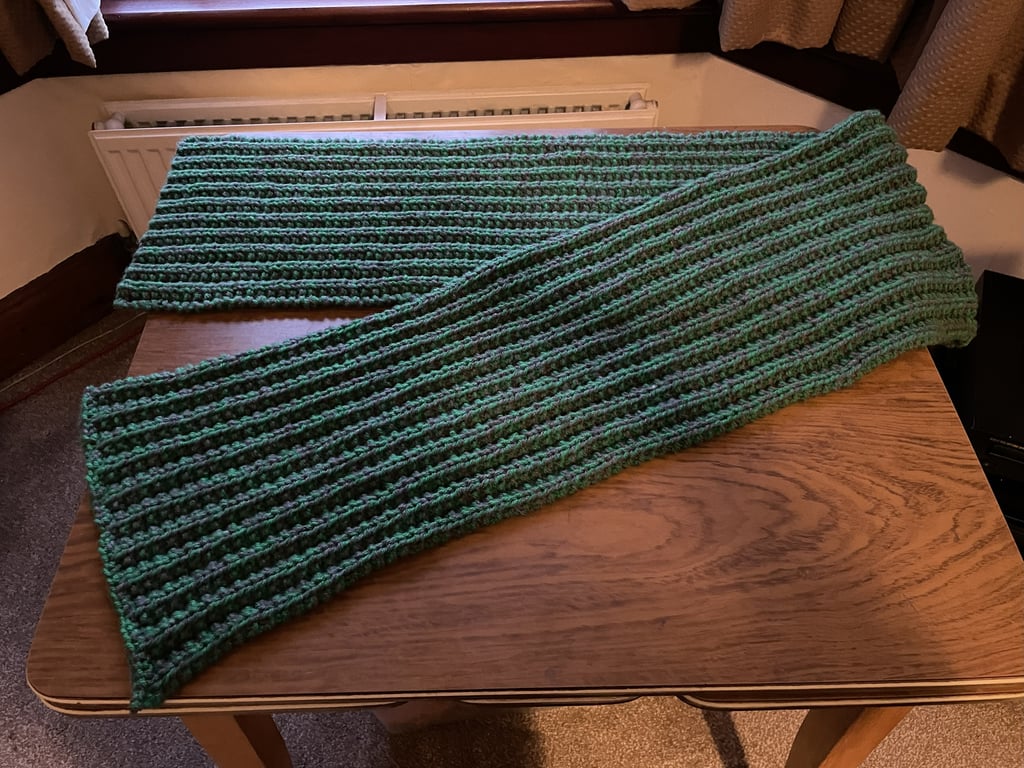 Men's hand knitted winter scarf