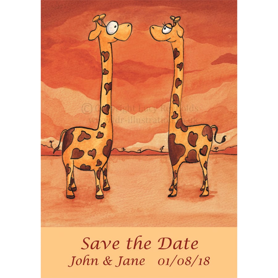Save the Date Magnets - Giraffes