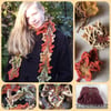 Autumn leaf scarf cosy scarf  gift for a friend  crochet scarf  warm scarf 