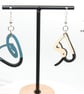 Mismatched Scribble Earrings - Handmade Wooden Jewellery Gift for Artist - Image 2