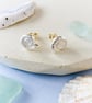 Ammonite Studs - Recycled Fine Silver Coastal Earrings - Image 2